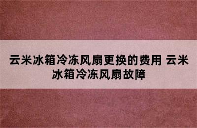 云米冰箱冷冻风扇更换的费用 云米冰箱冷冻风扇故障